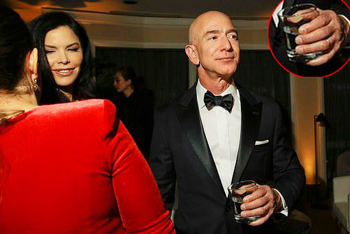 Jeff Bezos Wedding Ring Lauren Sanchez Golden Globes Party