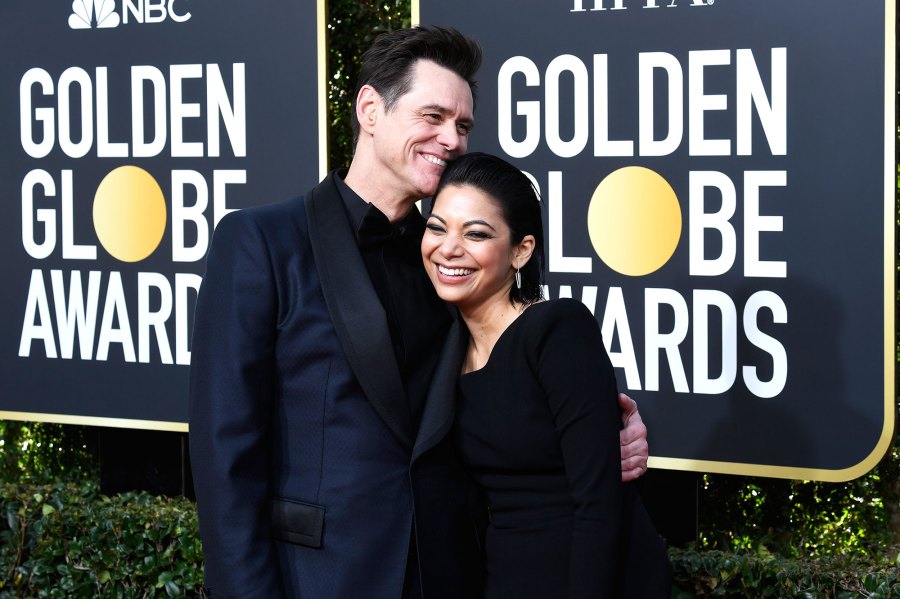 Jim Carrey and Ginger Gonzaga golden globes 2019