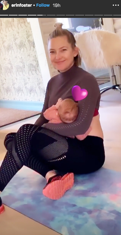 Kate Hudson Breastfeeds Mid Workout