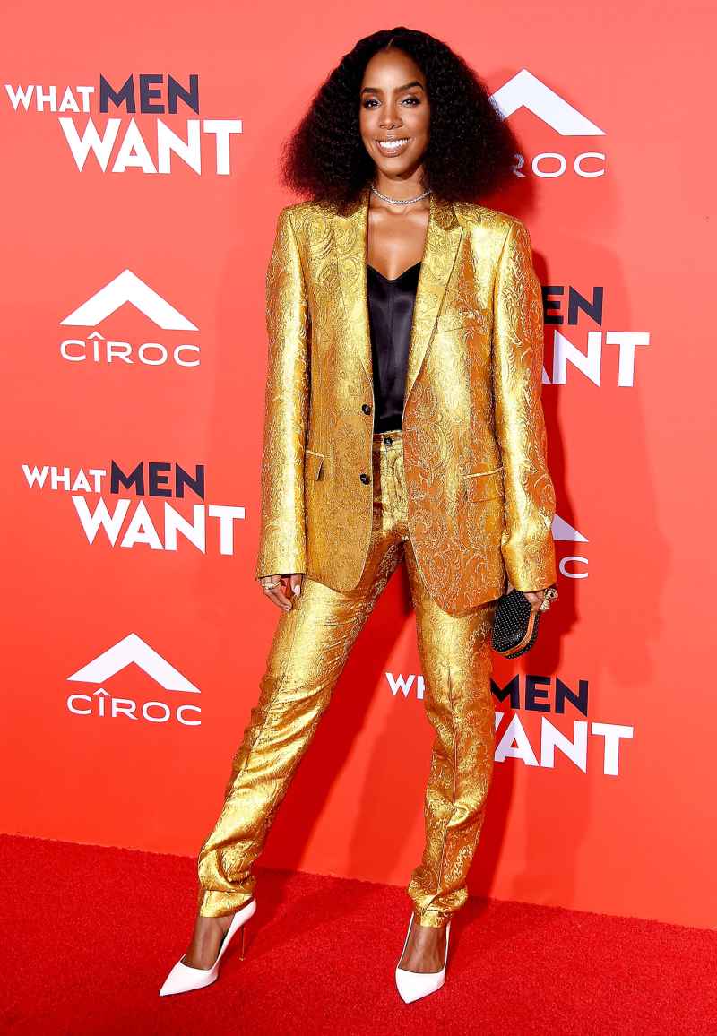 Kelly Rowland Shines Bright in Gold Number Plus Other Celebs Rocking Suits