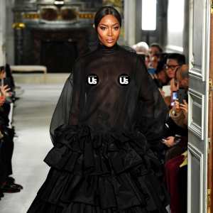 Naomi Campbell's Runway Return in See-Through Dress