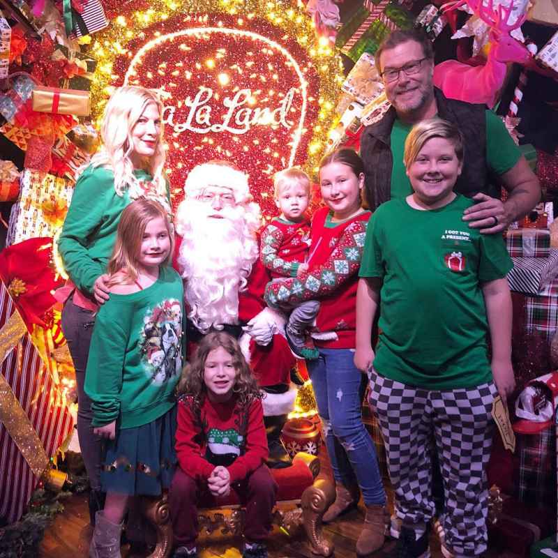 Tori Spelling Dean Liam Stella Hattie Finn and Beau celebrated Christmas Santa Clause December 2018