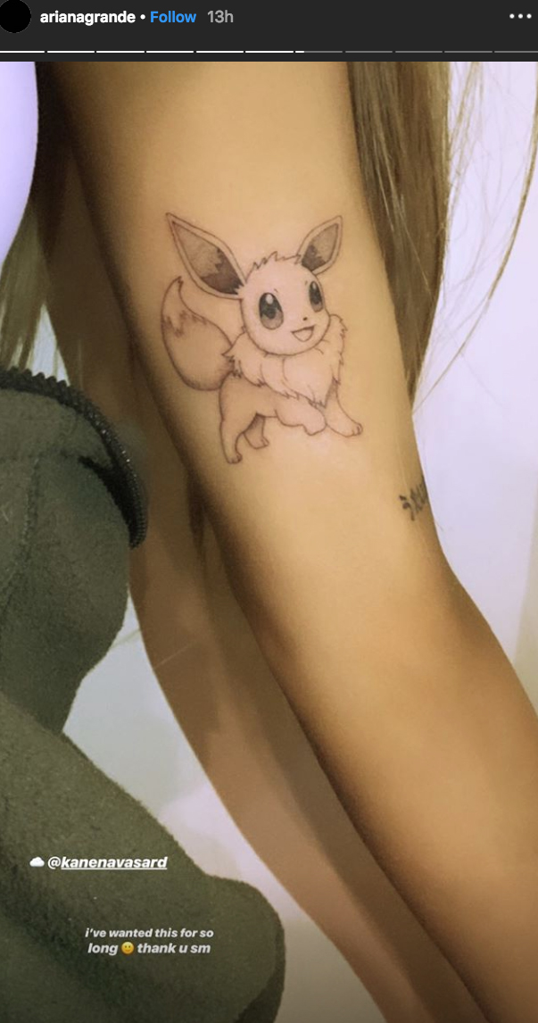 Ariana Grande's pokemon tattoo