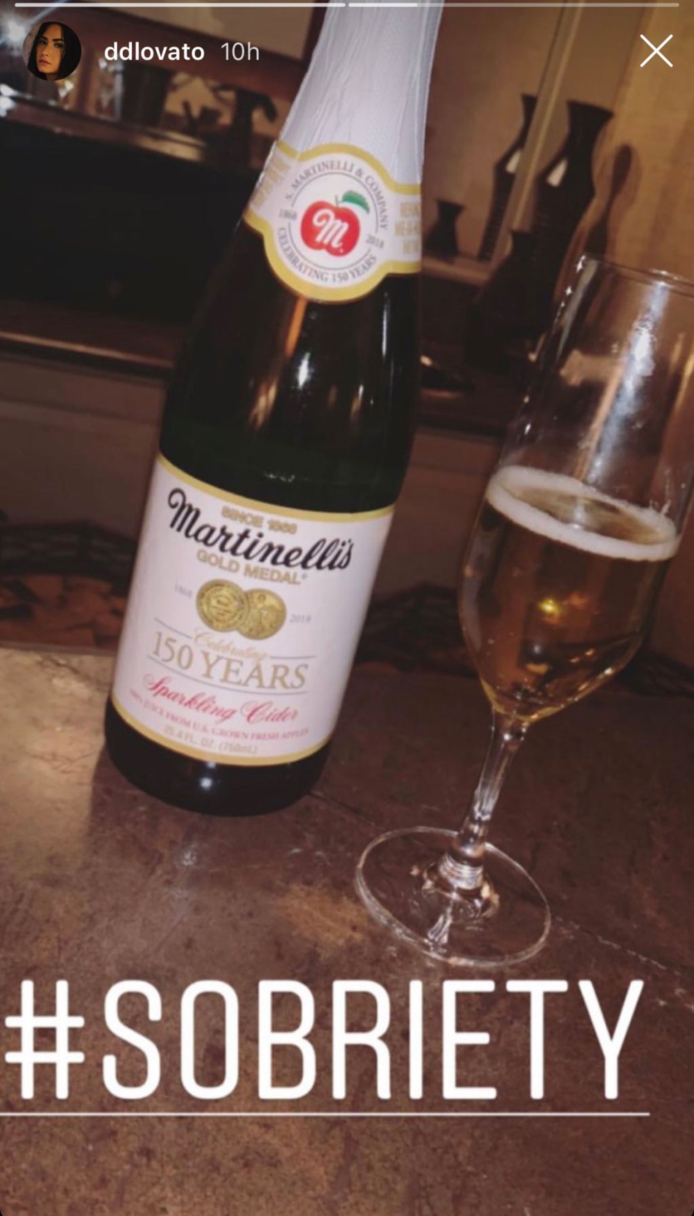 Demi Lovato Drinks Sparkling Cider on New Year’s Eve After Overdose