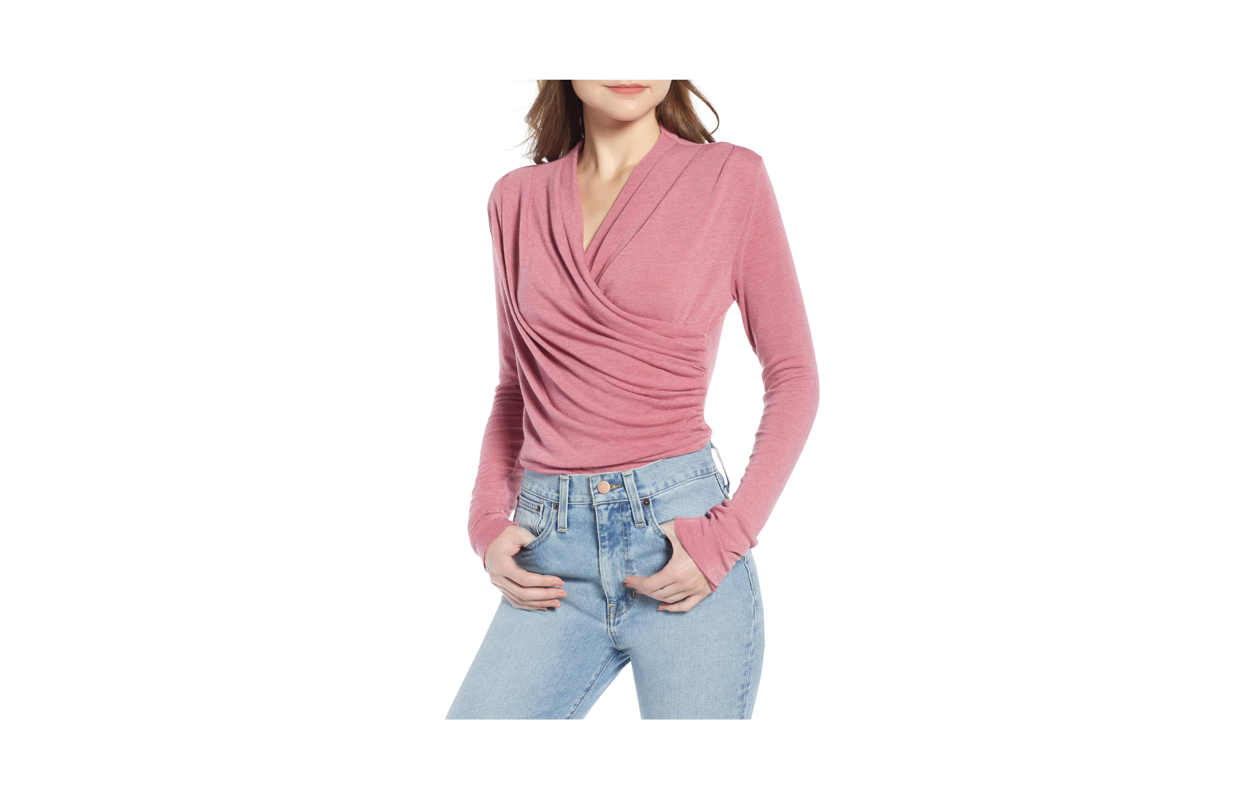 something navy wrap top