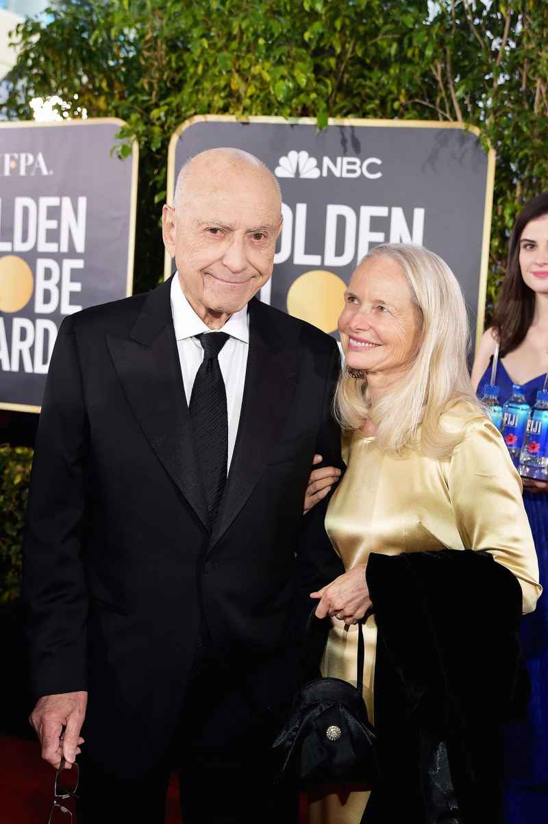 Alan Arkin (L) and Suzanne Newlander Arkin attend FIJI Water at the 76th Annual Golden Globe Awards