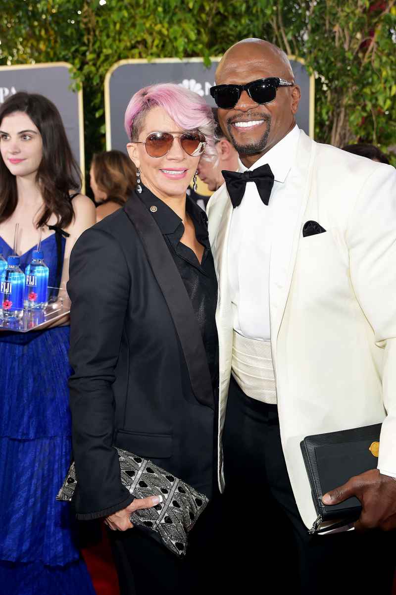 Terry Crews (R) and Rebecca King-Crews attend FIJI Water at the 76th Annual Golden Globe Awards