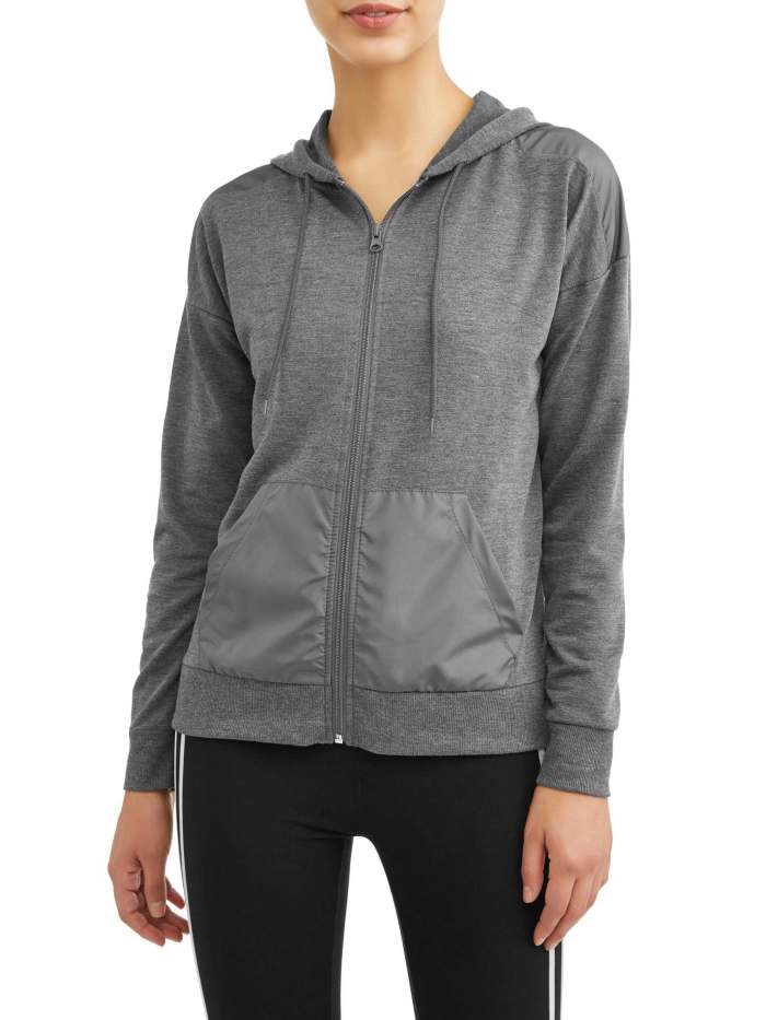 grey zip up hooded jacket from walmart
