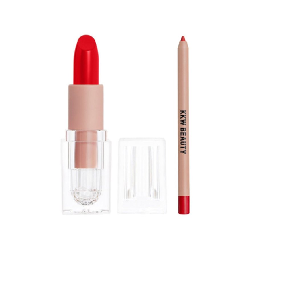 KKW Beauty Red Lipstick and Lip Liner