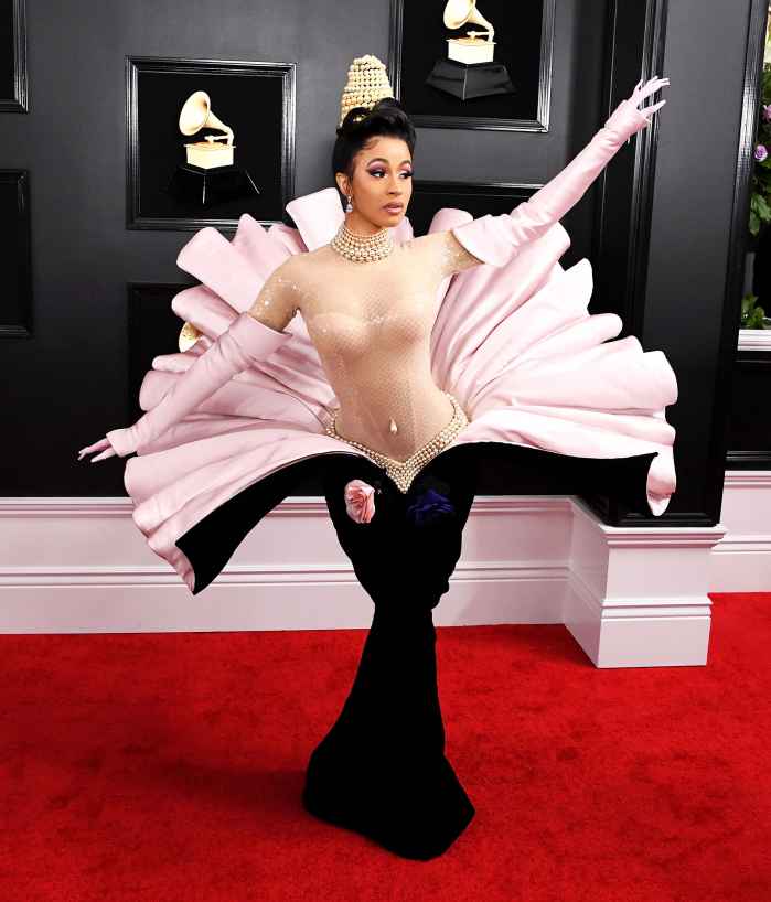 Cardi B's Grammy Look Was Filled With Throwback Fashion and Crystal Nails