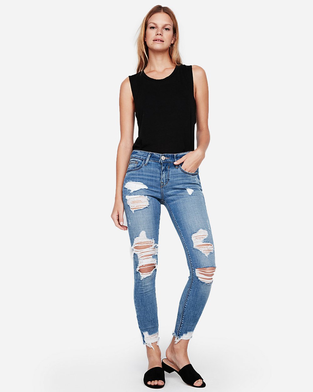 Express Ripped Ankle Denim