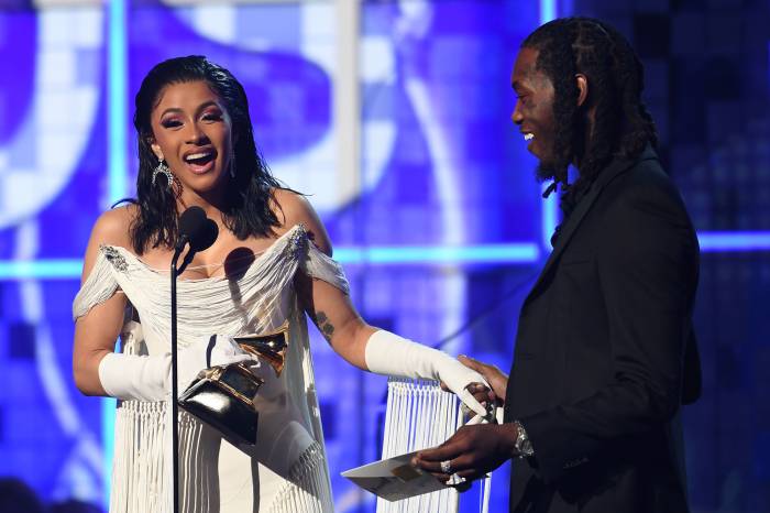 Grammys 2019: Offset Joins Cardi B on Stage After She Wins Best Rap Album