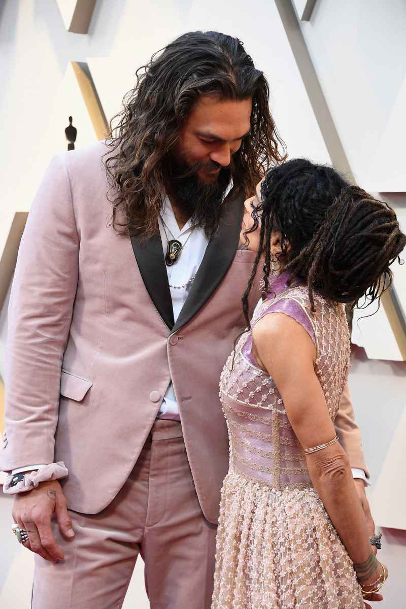 Jason Momoa and Lisa Bonet Make the Perfect Pink Pair on Their First Oscars 2019 Red Carpet