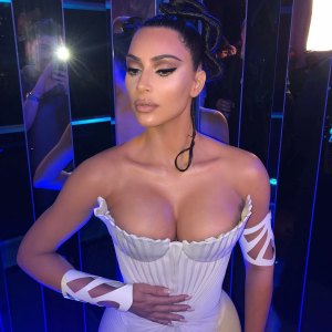 Kim Kardashian Wears Two More Revealing Thierry Mugler Dresses to His Exhibit Opening Party