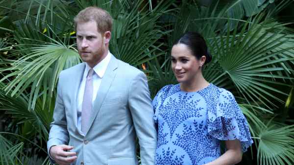 Pregnant Duchess Meghan Stuns in Blue With Prince Harry on Their Last Day in Morocco: Photos