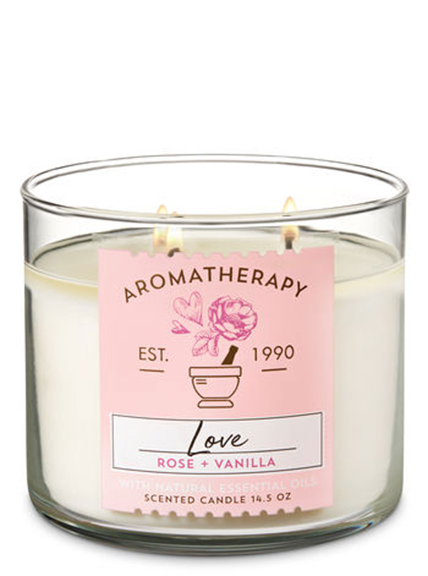 Bath & Body Works Aromatherapy Rose Vanilla 3-Wick Candle