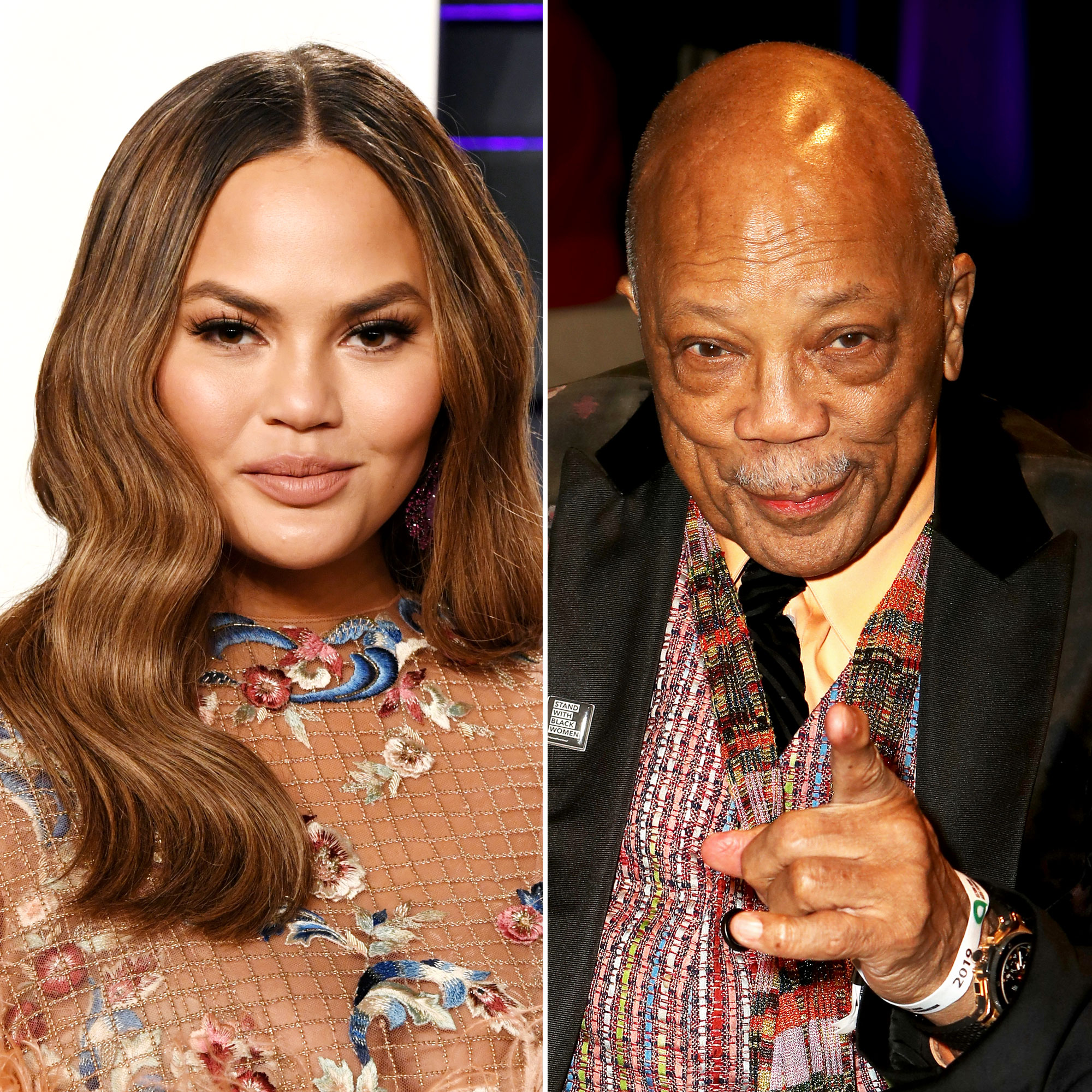 Chrissy Teigen ’Stole Some Shrimp’ From Quincy Jones’ Plate at Oscar Afterparty Chrissy Teigen Quincy Jones