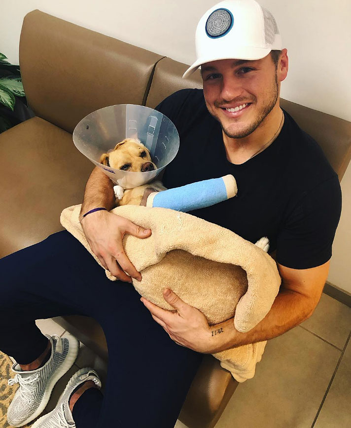 Colton Underwood Visits Rescue Dog Named After Him — Becca Kufrin Offers to Adopt the 3-Legged Pup!