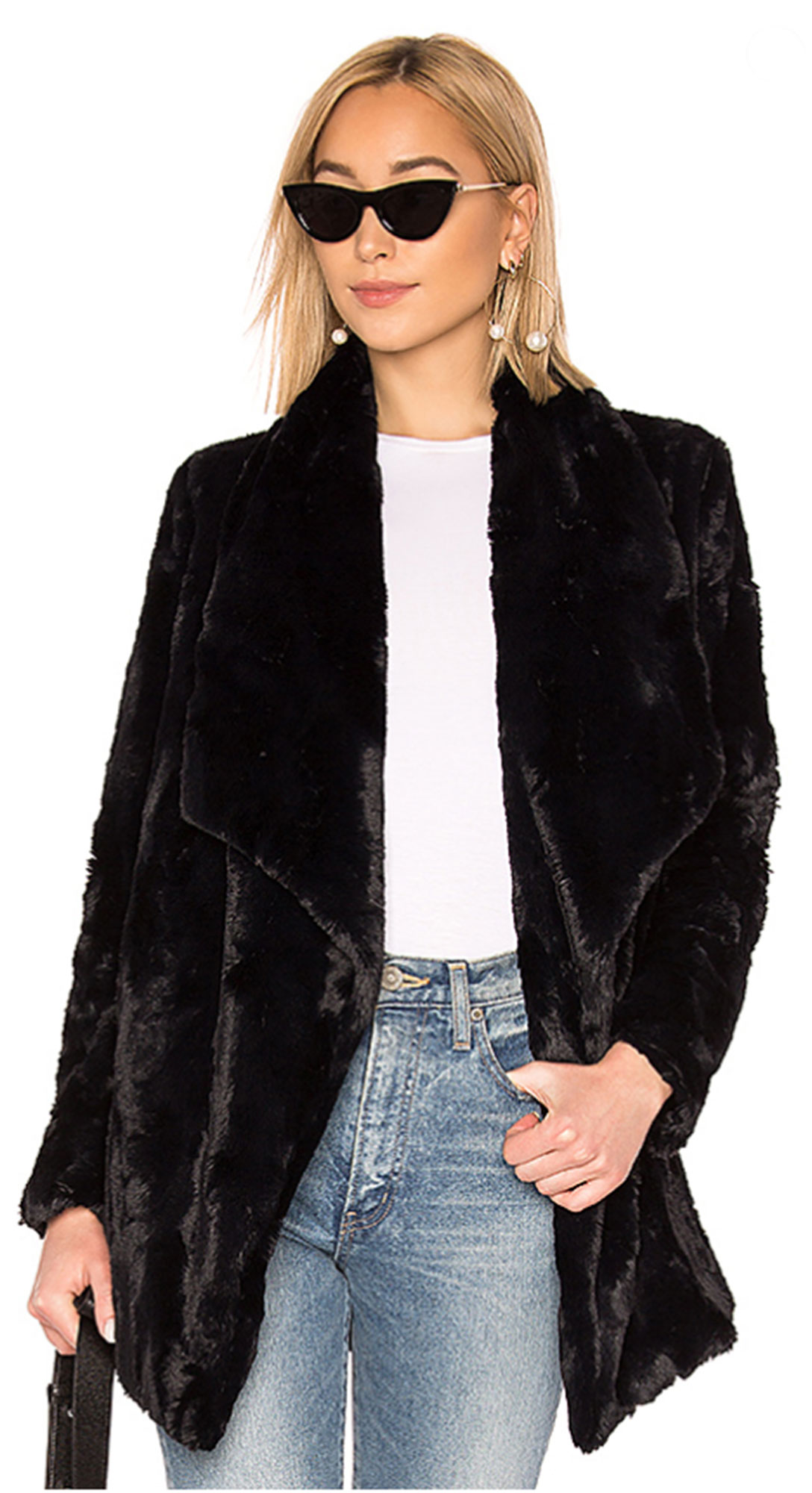 7 Black Faux Fur Midi Coats to Copy Bella Hadid’s Winter Style | Go ...