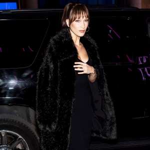 Bella Hadid 7 Black Midi Faux Fur Coats to Get Bella Hadid's Style