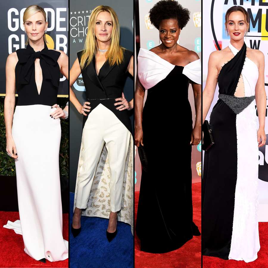 Charlize Theron, Julia Roberts, Viola Davis and Leighton Meester red carpet gallery for Stylish - black and white