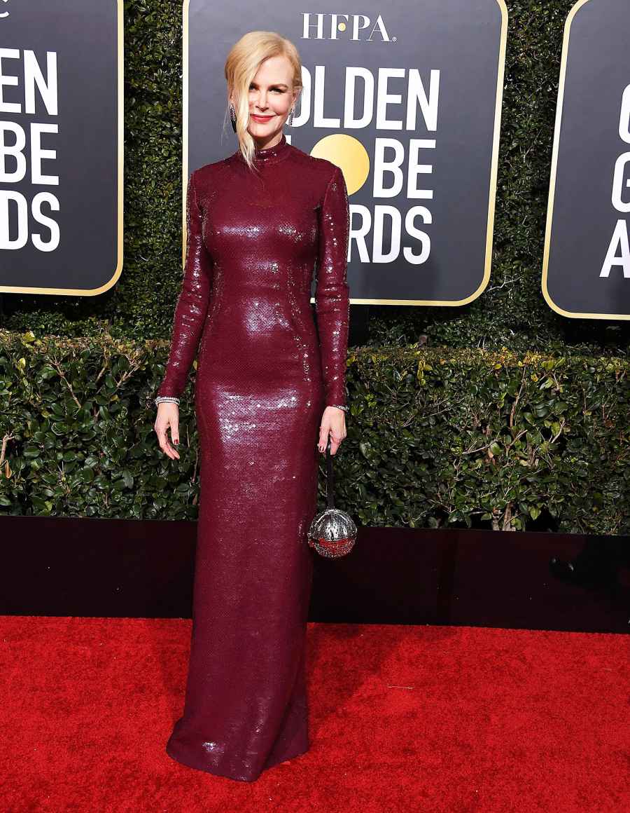 Nicole Kidman Stylish Burgundy