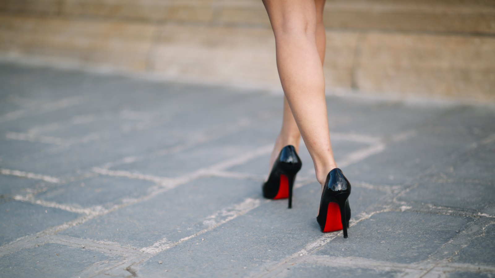 woman in christian louboutins