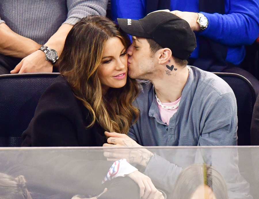 Kate Beckinsale Pete Davidson PDA Kiss New York Rangers Game