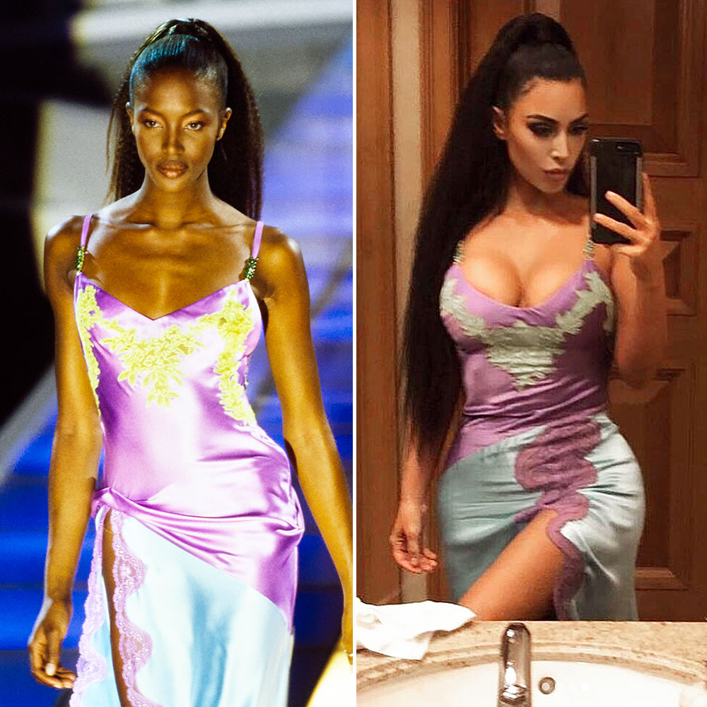 Kim Kardashian Copying Naomi Campbell 90s Style