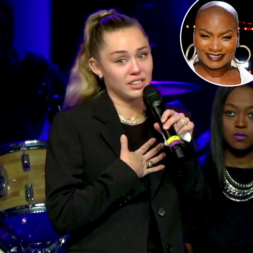 Miley Cyrus Breaks Down at Celebration for Late 'Voice' Star Janice Freeman