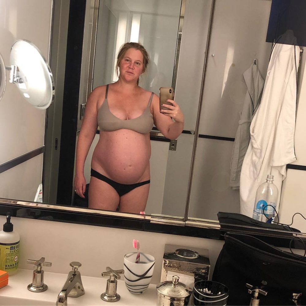 Pregnant Amy Schumer Shows Off Bare Baby Bump, Says She’s Feeling ‘Strong and Beautiful'