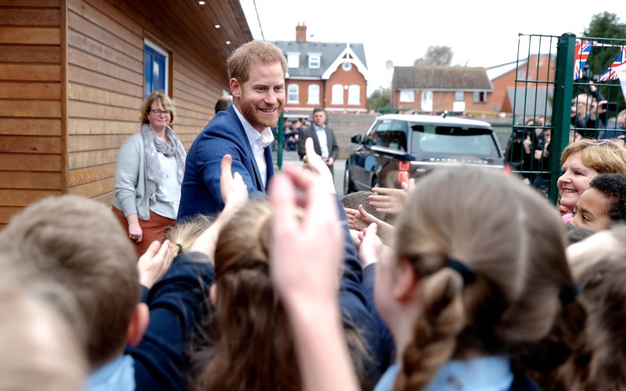 Prince Harry Bonds With Children, Plays With Winnie the Dog During Visit to St. Vincent’s Catholic Primary School