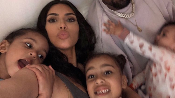 Kim Kardashian Shares Selfie With Kanye West and Kids, Reveals Whether She’d Run for Office