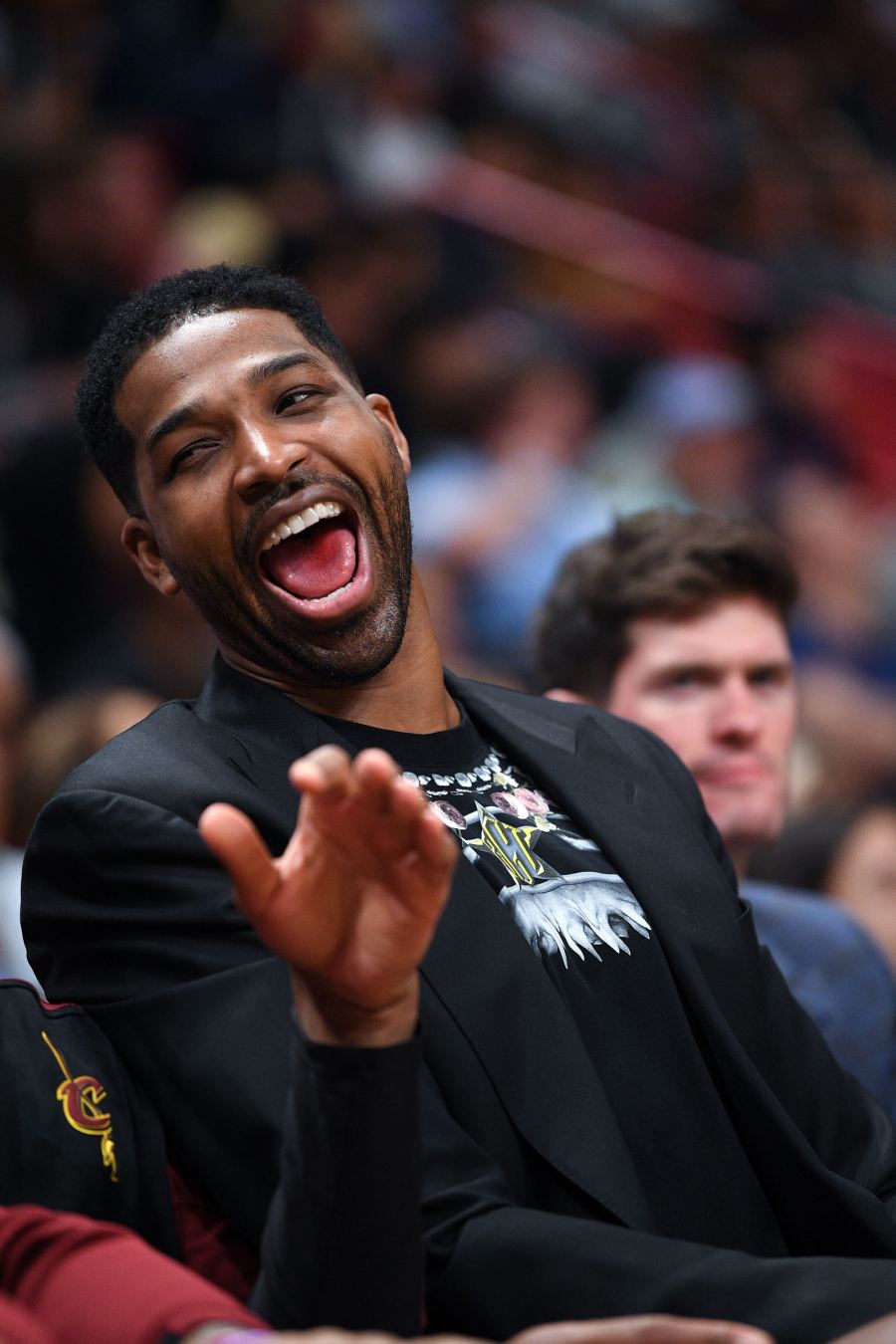 Tristan Thompson All Smiles at Cavaliers Game in Miami: Pics