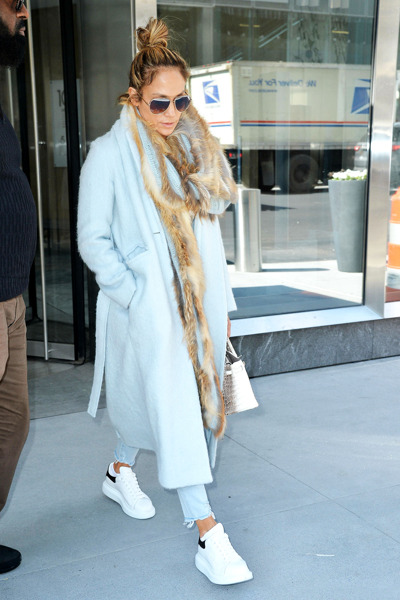 Jennifer Lopez Wore a Glam Faux Fur Coat in New York City
