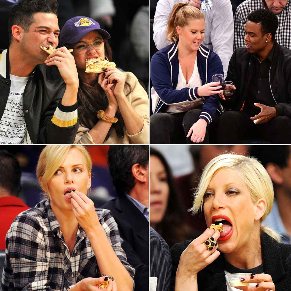 Celebs Eating Courtside