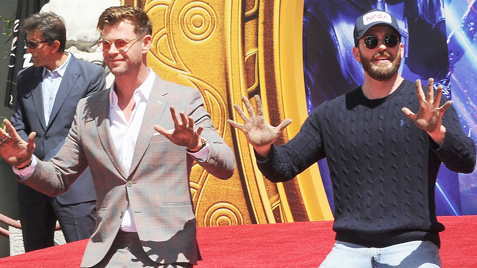 Chris Hemsworth and Chris Evans attend Marvel Studios' "Avengers: Endgame" Cast Place Their Hand Prints