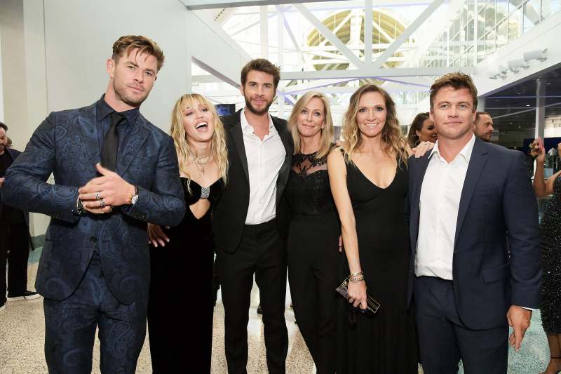 Chris Hemsworth, Miley Cyrus, Liam Hemsworth, Leonie Hemsworth, Samantha Hemsworth and Luke Hemsworth