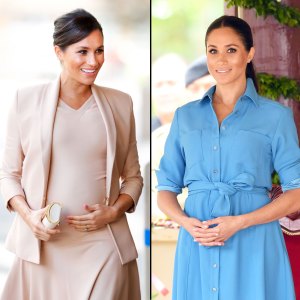 Duchess Meghan's Blue vs. Pink Maternity Looks