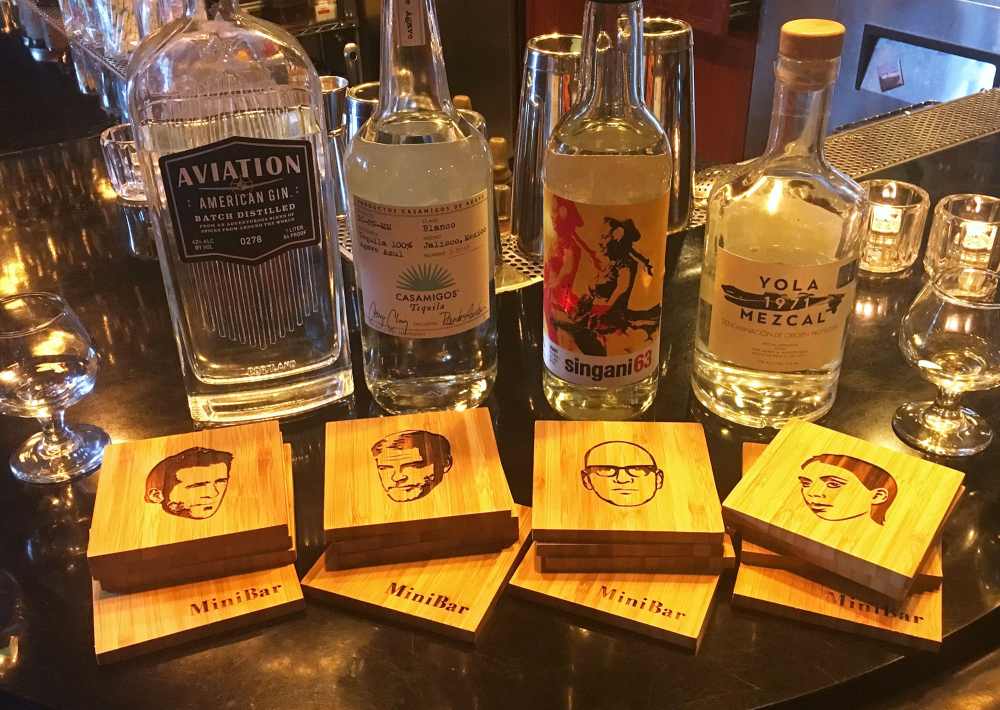 Aviation Gin, Casamigos Tequila, Singani 63 and Yola Mezcal This 'Flight of Famous Faces' at MiniBar Hollywood Lets Customers Blindly Match a Celeb to Their Liquor