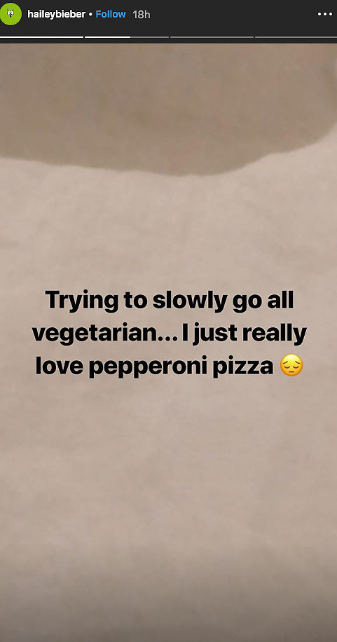 Hailey Baldwin Vegetarian