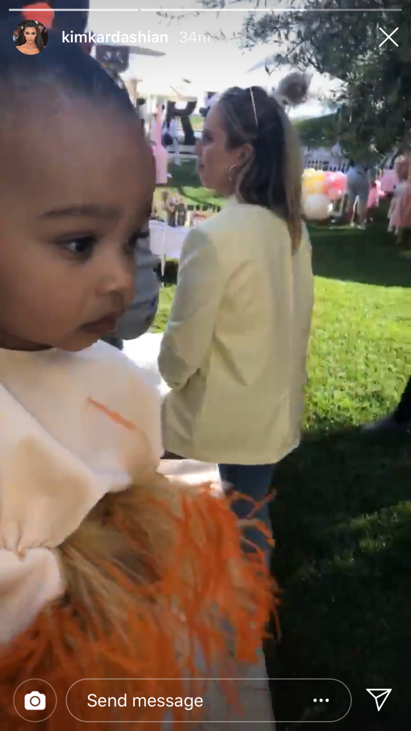 Khloe Kardashian and Daughter True Wear Matching Blue Dresses at Her 1st Birthday Party
