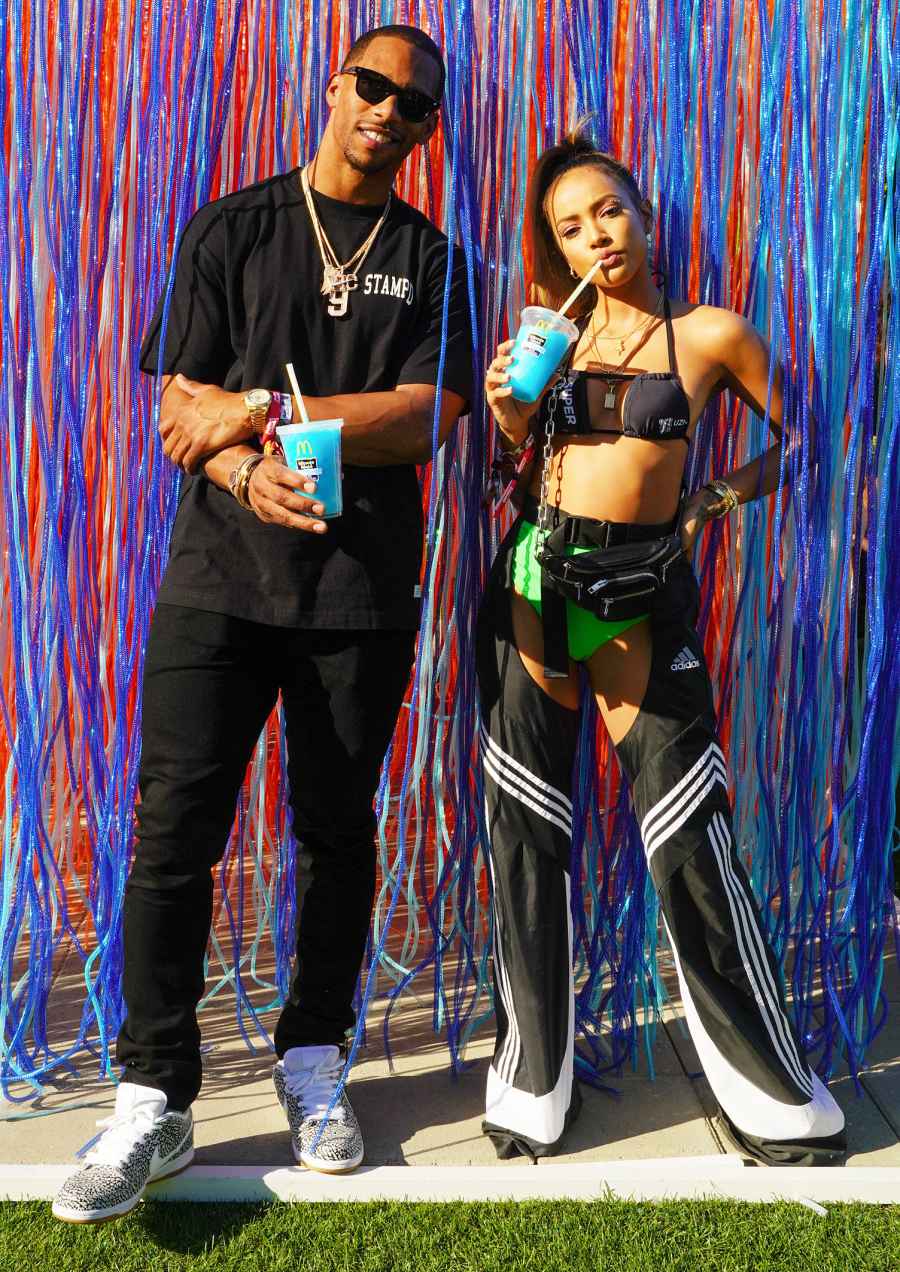 Karrueche Tran Victor Cruz Minute Maid Blue Raspberry Slushies Coachella