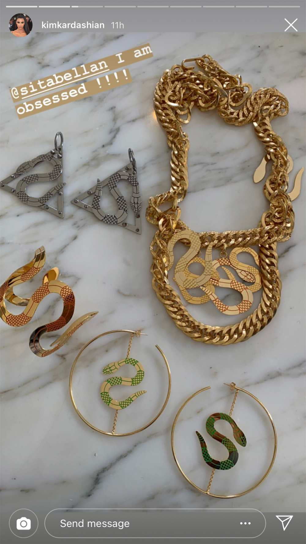 Kim Kardashian Posts Snake Jewelry as Taylor Swift Drops Single