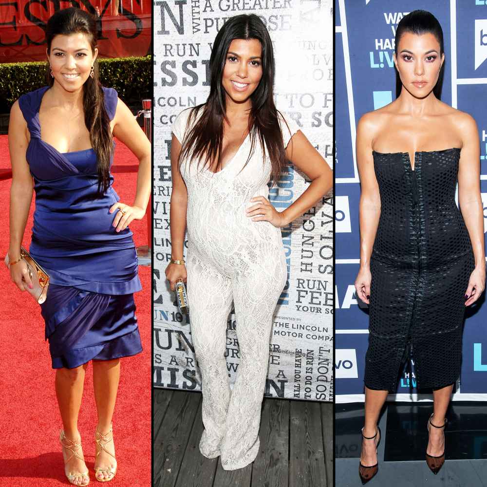 Kourtney Kardashian then and now body evolution