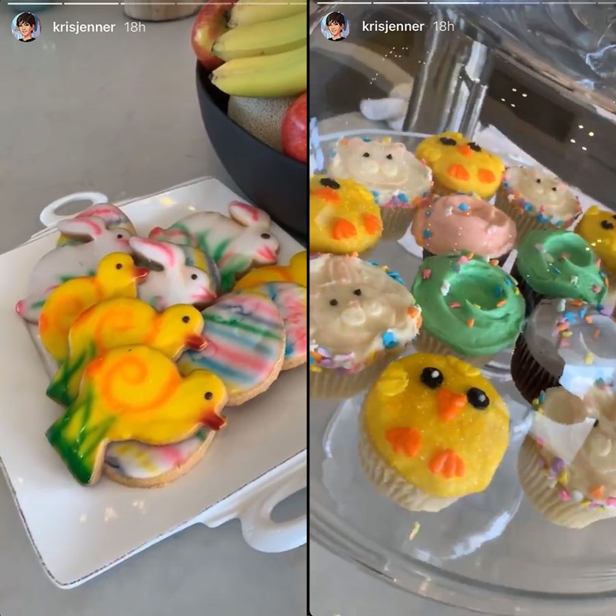 Kris Jenner Easter Cookies and Cupcakes