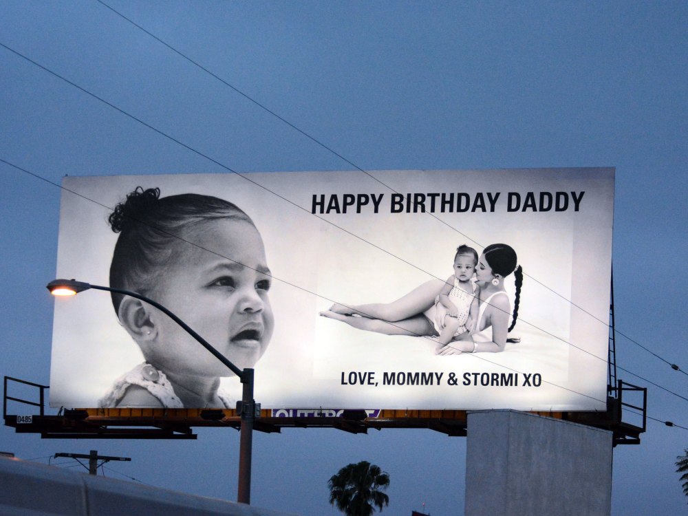 Kylie Jenner and Stormi Commission a Billboard to Celebrate Travis Scott's Birthday Billboard
