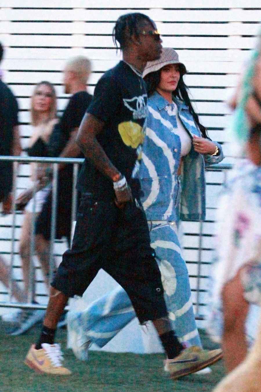 Kylie Jenner and Travis Scott Kiss as They Head to Coachella
