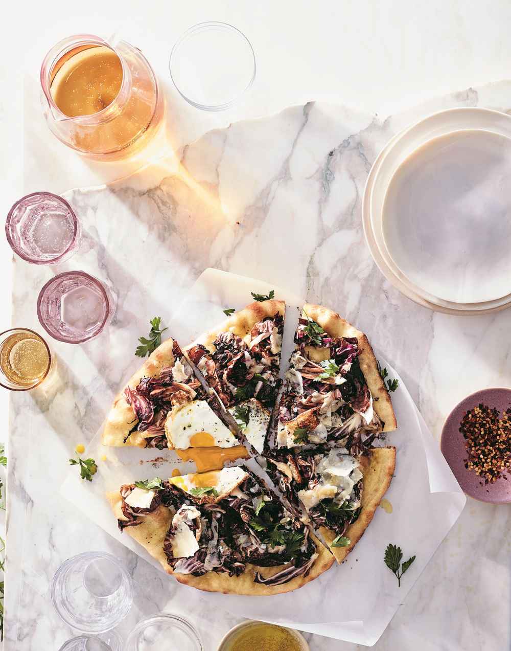 Lea Michele’s Shaved Radicchio, Parmesan and Truffle Pizza