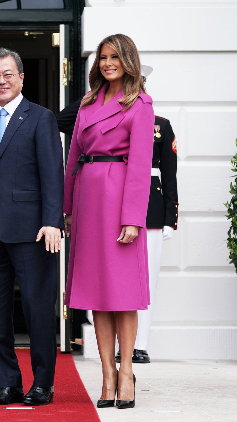 Melania Trump $4,800 Louis Vuitton pink Coat